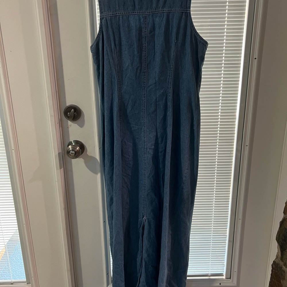 Jean dress buttons up